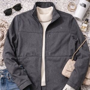 The North Face Women’s Large Heather Gray Soft Shell Jacket Fleece Lined